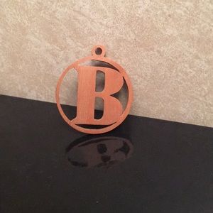 Wooden hand-made Letter “B” necklace